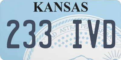 KS license plate 233IVD