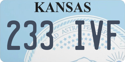 KS license plate 233IVF