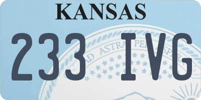 KS license plate 233IVG