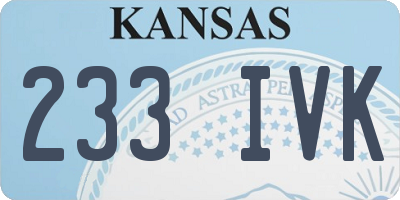 KS license plate 233IVK