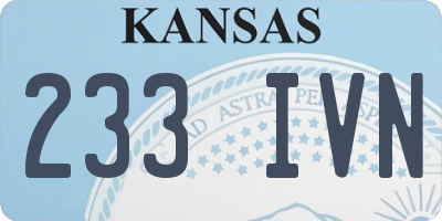 KS license plate 233IVN