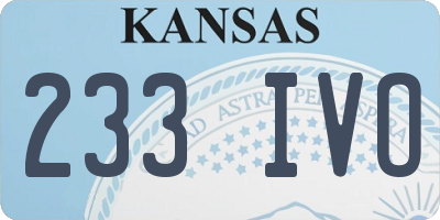KS license plate 233IVO
