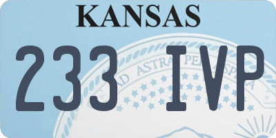 KS license plate 233IVP