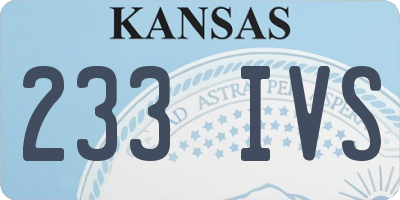 KS license plate 233IVS