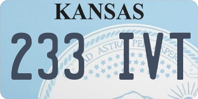 KS license plate 233IVT