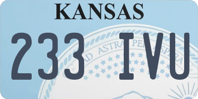 KS license plate 233IVU
