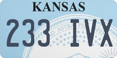 KS license plate 233IVX