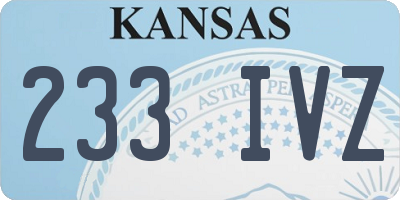 KS license plate 233IVZ