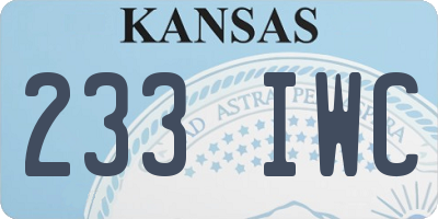 KS license plate 233IWC