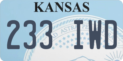 KS license plate 233IWD