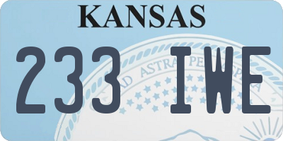 KS license plate 233IWE