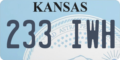 KS license plate 233IWH