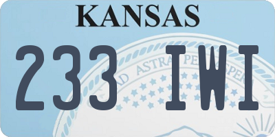 KS license plate 233IWI