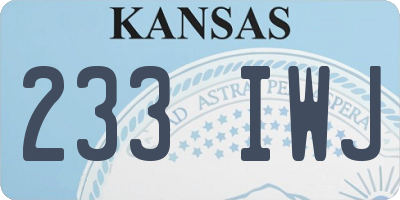 KS license plate 233IWJ