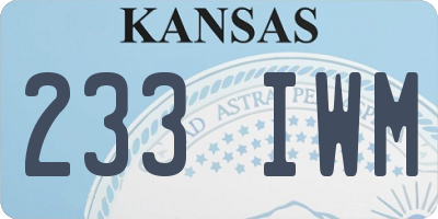 KS license plate 233IWM