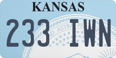 KS license plate 233IWN