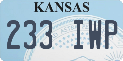 KS license plate 233IWP