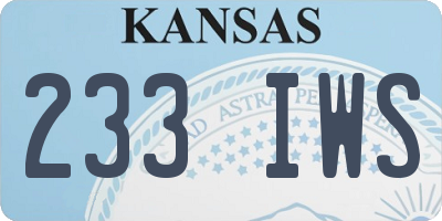 KS license plate 233IWS