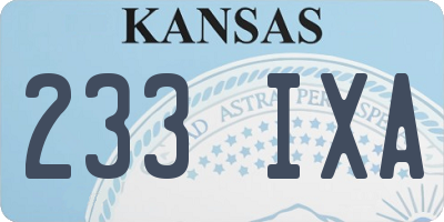 KS license plate 233IXA