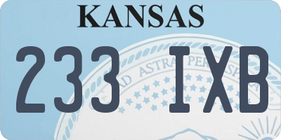 KS license plate 233IXB