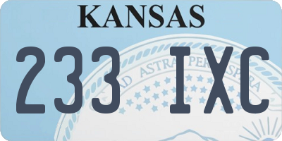 KS license plate 233IXC