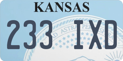 KS license plate 233IXD