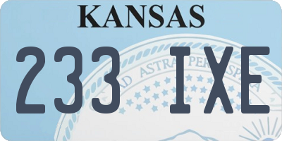 KS license plate 233IXE