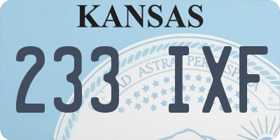 KS license plate 233IXF