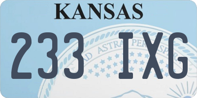 KS license plate 233IXG