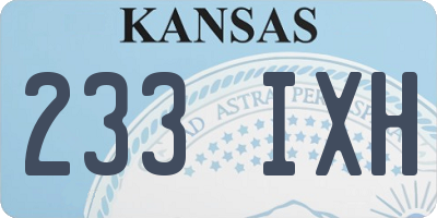 KS license plate 233IXH