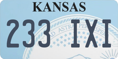 KS license plate 233IXI