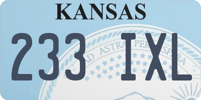 KS license plate 233IXL