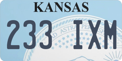KS license plate 233IXM