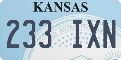 KS license plate 233IXN
