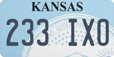 KS license plate 233IXO