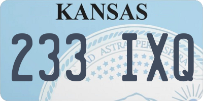 KS license plate 233IXQ