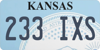 KS license plate 233IXS