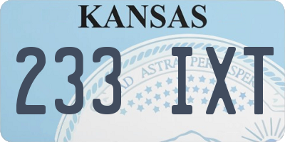 KS license plate 233IXT