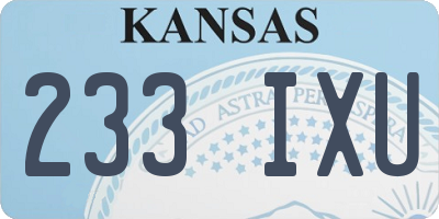 KS license plate 233IXU