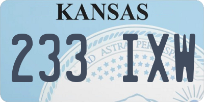 KS license plate 233IXW