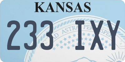KS license plate 233IXY