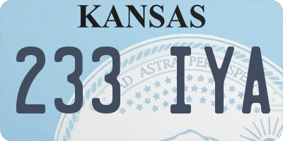 KS license plate 233IYA