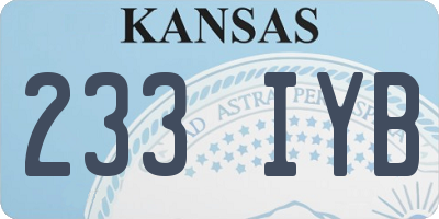 KS license plate 233IYB