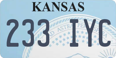 KS license plate 233IYC
