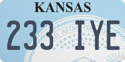 KS license plate 233IYE