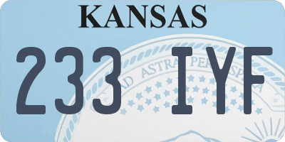 KS license plate 233IYF