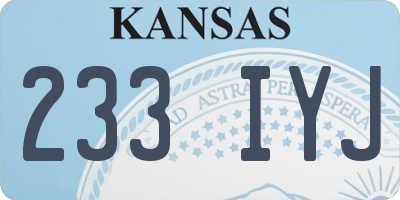 KS license plate 233IYJ