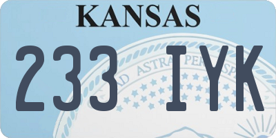 KS license plate 233IYK