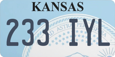 KS license plate 233IYL