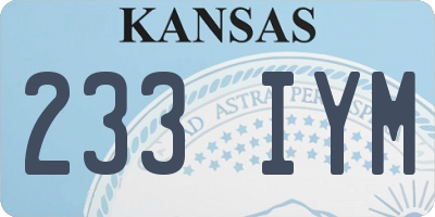 KS license plate 233IYM